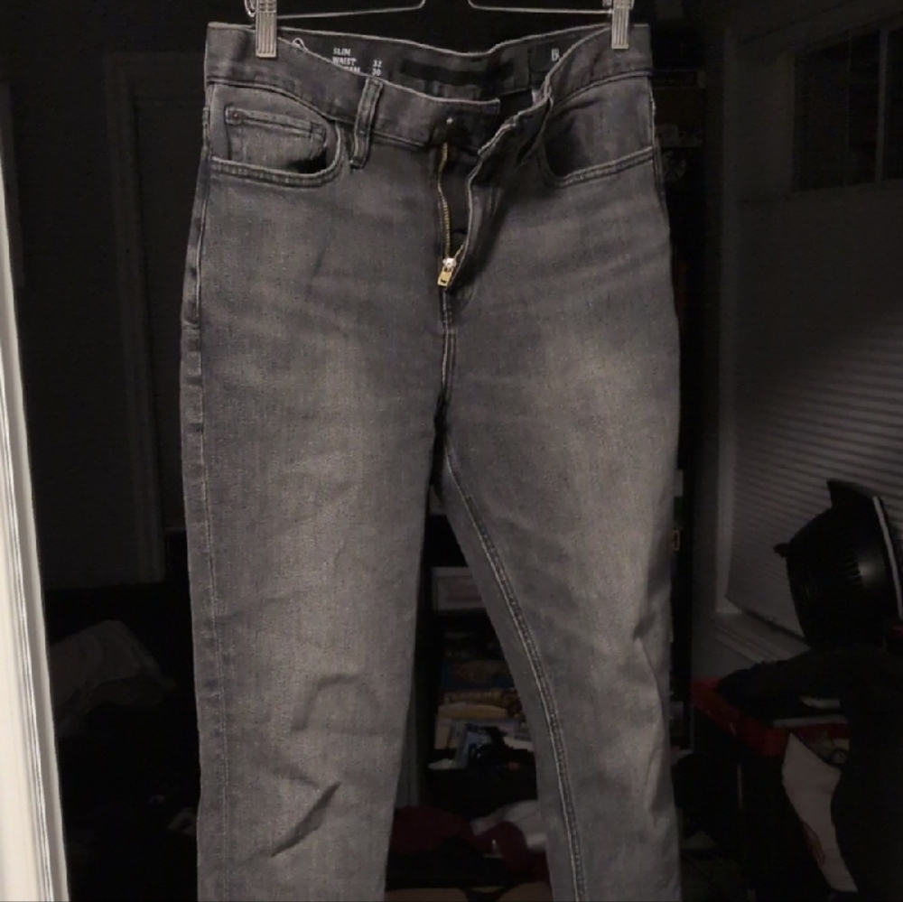Banana Republic Mens Slim Fit/Skinny Jeans, Charcoal Gray